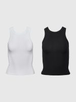 High Neck Ribbed Jersey Tank Multipack - Image 2