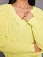 Distressed V-Neck Pullover - Margarita - Image 3