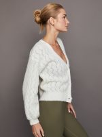Celeste Boucle V Neck Cardi - Chalk - Image 3