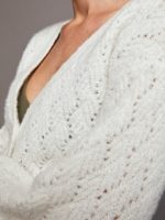 Celeste Boucle V Neck Cardi - Chalk - Image 5