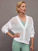 Jamie Pointelle Cardigan - Bleach White