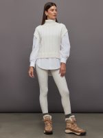 Sofia Twofer Cable Vest Tunic - Sea Salt - Image 3