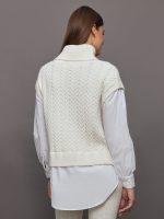 Sofia Twofer Cable Vest Tunic - Sea Salt - Image 6