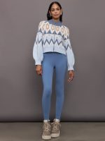 Victoria Fair Isle Zip Bomber Jacket - Arctic Ice Multi - Image 3