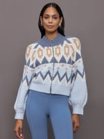 Victoria Fair Isle Zip Bomber Jacket - Arctic Ice Multi