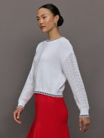 Uma Mixed Stitch Crew Neck - Bleach White Multi - Image 4