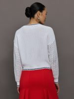Uma Mixed Stitch Crew Neck - Bleach White Multi - Image 5
