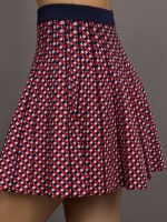 Pamela Jacquard Pleated Tennis Skirt - Dark Blue Multi - Image 6