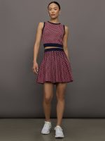 Pamela Jacquard Pleated Tennis Skirt - Dark Blue Multi - Image 3