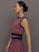 Cher Crochet Jacquard Tank - Dark Blue Multi - Image 4