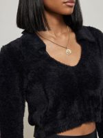 Collared Pullover Sweater - Black - Image 7