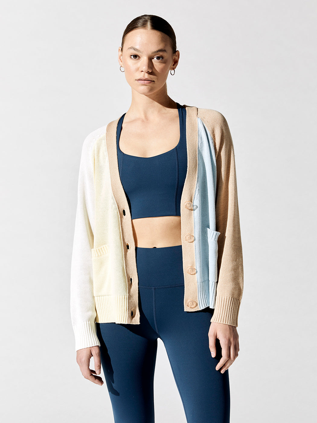 525-SP22S002-PRNTCOL-22SS-contrastcardigan-color-oat-multi-2256_4a00a229-cbed-4d28-8d42-ca9ccafbe017 Contrast Cardigan - Oat Multi - Image 1