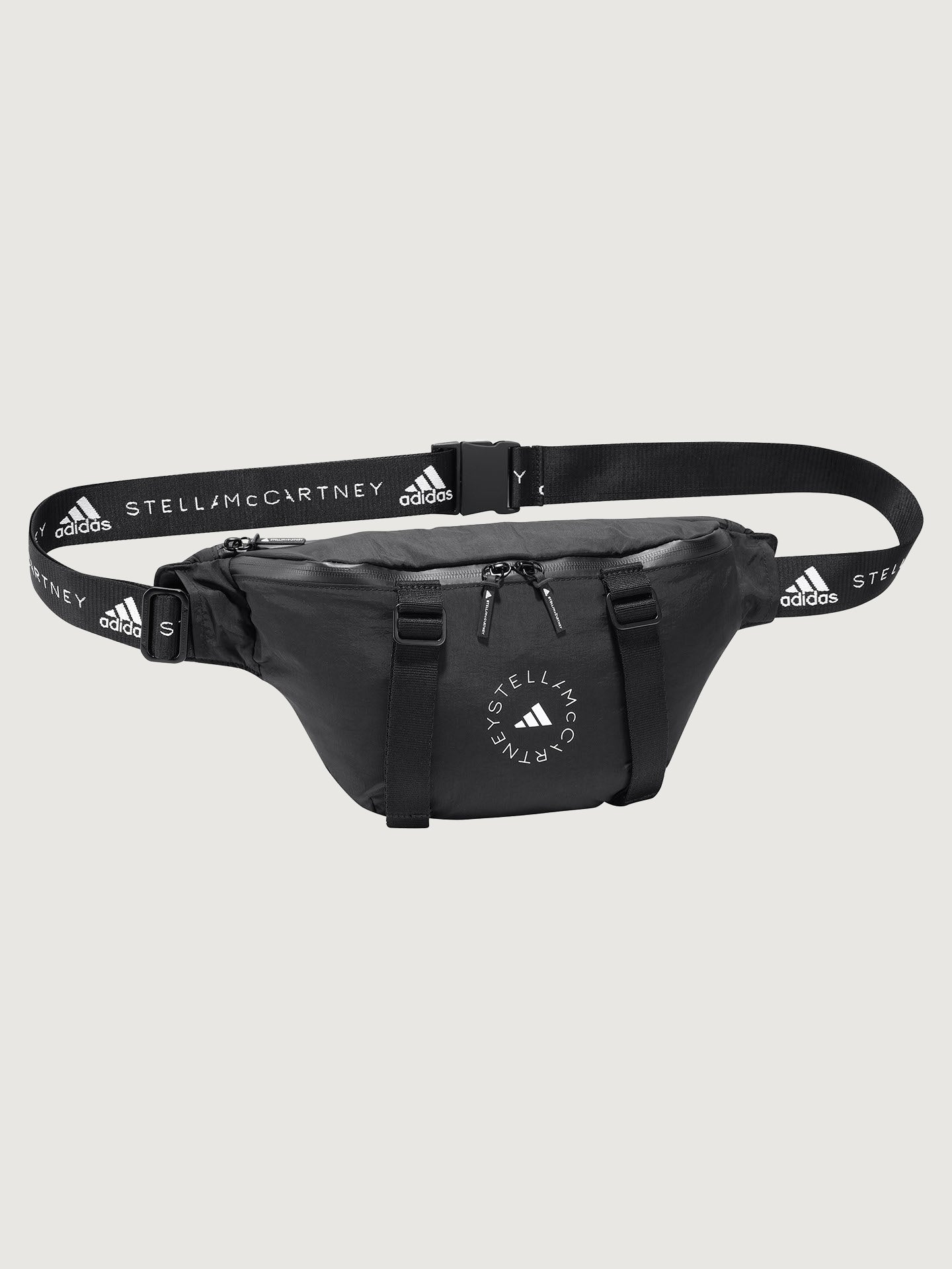 ADID-H57570-BLKBLK-adidas-by-Stella-McCartney-Convertible-Bumbag-color-BLACK-BLACK-WHITE_1 adidas by Stella McCartney Convertible Bumbag - BLACK/BLACK/WHITE - Image 1