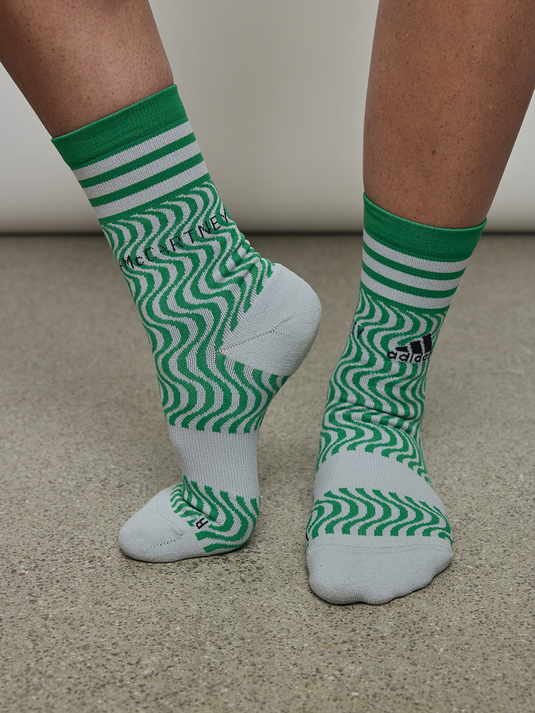 ADID-HI3274-PRNTGEO-22FAL-Adidas_By_Stella_Mccartney_Crew_Socks-color-CLEAR-ONIX-GREEN-BLACK_5755_ff51d721-21b0-4142-969c-9d50e2607125 Adidas By Stella Mccartney Crew Socks - Clear Onix/Green/Black - Image 1