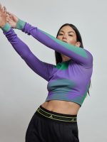 Asmc Truestrength Seamless Longsleeve Crop - Active Purple/Green/Shift Purple