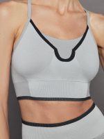 TrueStrength Seamless Yoga Medium Support Sports Bra - MGH SOLID GREY/WHITE/BLACK