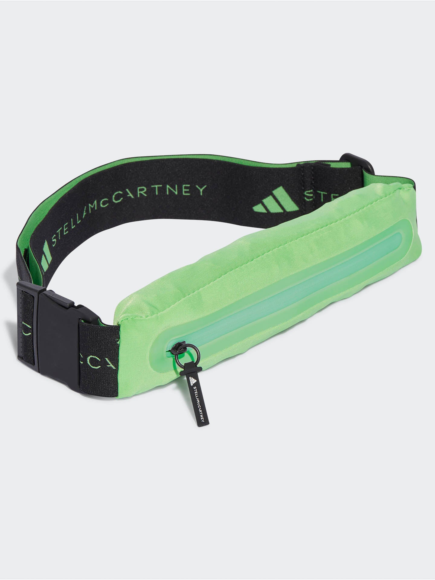 ADID-HS3380-GRNGRNMED-adidas-by-Stella-McCartney-Run-Belt-color-SEMI-FLASH-GREEN-BLACK-WHITE_12 adidas by Stella McCartney Run Belt - SEMI FLASH GREEN/BLACK/WHITE - Image 1