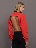 aSMC TrueCasuals Cropped Sportswear Sweatshirt - Active Red - Image 3