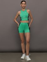 aSMC High Neck Crop Top - Bright Green/Carbon - Image 3