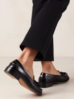 Terrane Black Leather Loafers - Black - Image 4