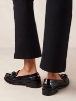 Terrane Black Leather Loafers - Black - Image 7
