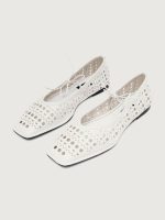 Sway Slity Ballet Flat - White Leather - Image 6
