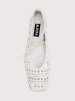 Sway Slity Ballet Flat - White Leather - Image 4