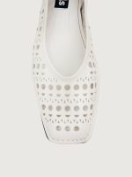 Sway Slity Ballet Flat - White Leather - Image 5