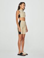 Blake Biker Short - Tan And Black - Image 9