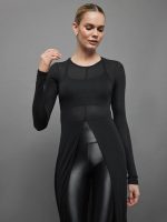 Alina Cashmere Shirt Dress - Black - Image 3