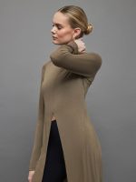 Alina Cashmere Shirt Dress - Olive - Image 3