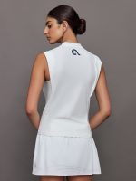 Volley Zip Sleeveless Top - White - Image 6