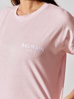 Cropped Short Sleeve Flocked Logo T-shirt - Eco Design - Ocd Rose Pale-Blanc Ocd - Image 3