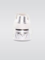 Sneaker B Court-calf & Metallized Leather - Gac Blanc-Argent - Image 5