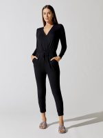 Overlapping Jumpsuit - Black - Image 3