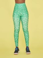 High Waisted Midi Legging - Honeydew Daisies - Image 6