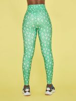 High Waisted Midi Legging - Honeydew Daisies - Image 5