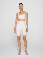High Waisted Biker Short - Pastel Gingham - Image 3