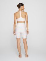 High Waisted Biker Short - Pastel Gingham - Image 9
