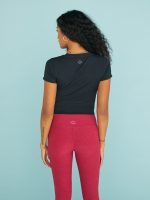 Heather Rib Remix Short Sleeve Cropped Tee - Black Heather - Image 3