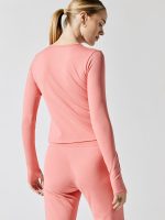 Heather Rib Protect Me Sun Shirt - Pink Crush Heather Rib - Image 5