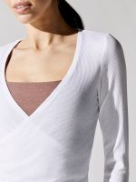 Wrap Party Long Sleeve Top - White - Image 4