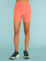 Spacedye Keep Pace Biker Short - Fresh Coral Heather