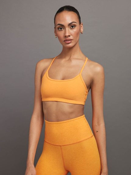 Spacedye Slim Racerback Bra - MANGO POP HEATHER