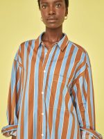 Adele Shirt - Chocolate/Blue - Image 11
