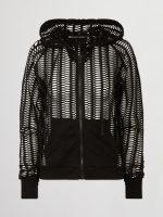 Linear Mesh Hoodie Jacket - BLACK - Image 8
