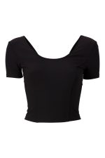 Rib Crop Short Sleeve - Black Rib - Image 10