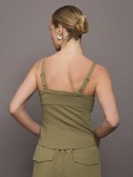 Lenox Knit Corset Tank - Aloe - Image 6