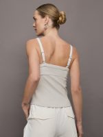 Lenox Knit Corset Tank - Pumice Stone - Image 5