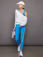 Center Stage Contrast Legging - French Blue/White - Image 6